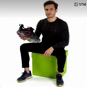 New Balance Dynasoft Nitrel v4 Trail Running Shoes Mens 8.5 Gray Orange MTNTRGY4